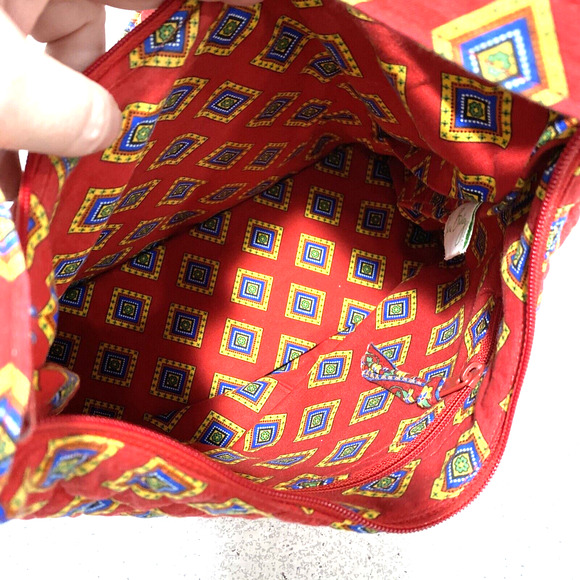 Vera Bradley Villa Red 2014 shoulderbag purse medium zipper top quilted cotton - Picture 7 of 10